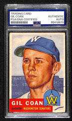 Gil Coan Senators Signed/Autographed 1953 TOPPS Card #133 PSA/DNA 193850