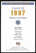 Don Shula HOF Signed/Inscr 1997 Goal Line Art GLAC Postcard Dolphins PSA 194738