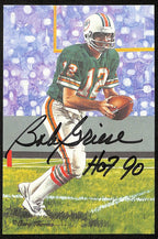 Bob Griese HOF Signed/Inscr 1993 Goal Line Art GLAC Postcard Dolphins PSA 194740