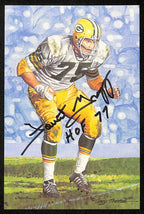 Forrest Gregg HOF Signed/Inscr 1991 Goal Line Art GLAC Postcard Packers PSA
