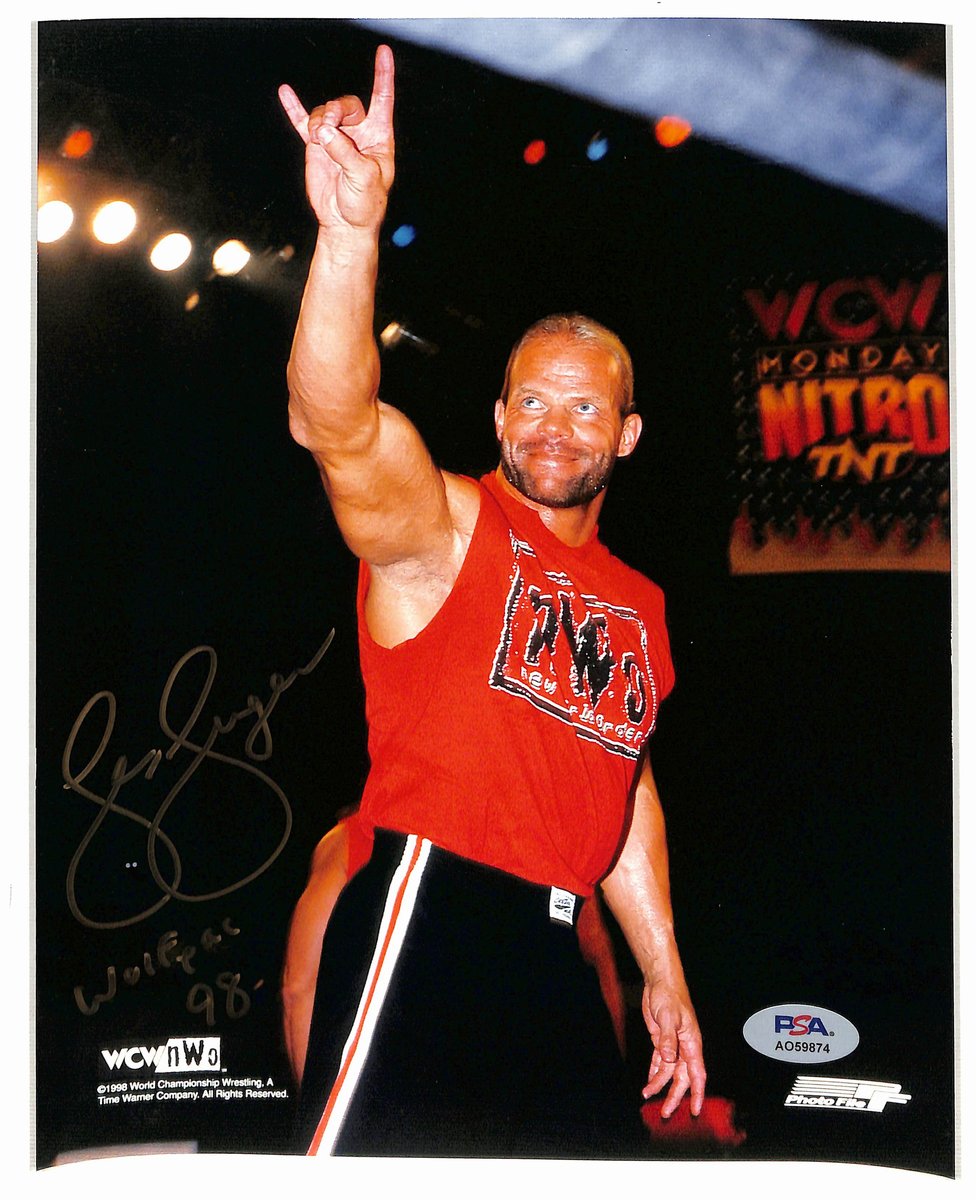 Lex Luger Signed/Inscribed 8x10 Photo Pro Wrestler PSA 194993
