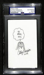 Cathy Guisewite Signed/Inscribed Index Card Cartoonist "Cathy" PSA/DNA 193839
