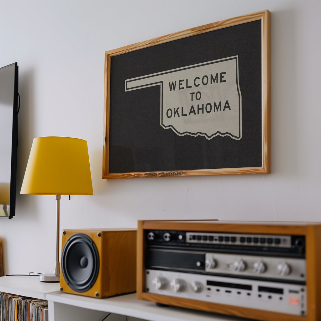 Welcome To Oklahoma Vintage Road Sign Art Print