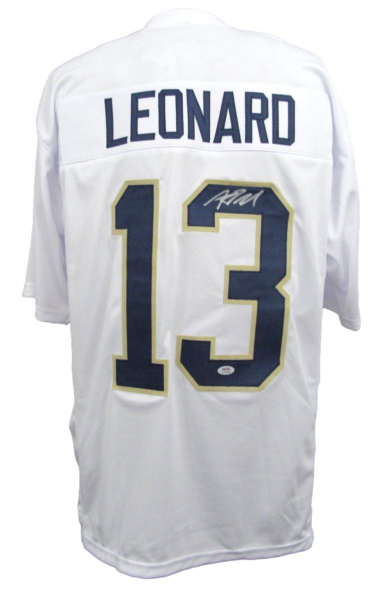 Riley Leonard Signed/Auto White Custom Football Jersey Notre Dame PSA/DNA 195626