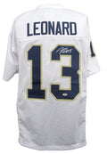 Riley Leonard Signed/Auto White Custom Football Jersey Notre Dame PSA/DNA 195627