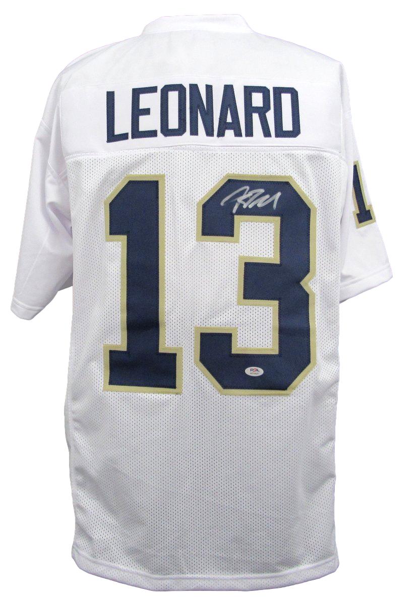 Riley Leonard Signed/Auto White Custom Football Jersey Notre Dame PSA/DNA 195627