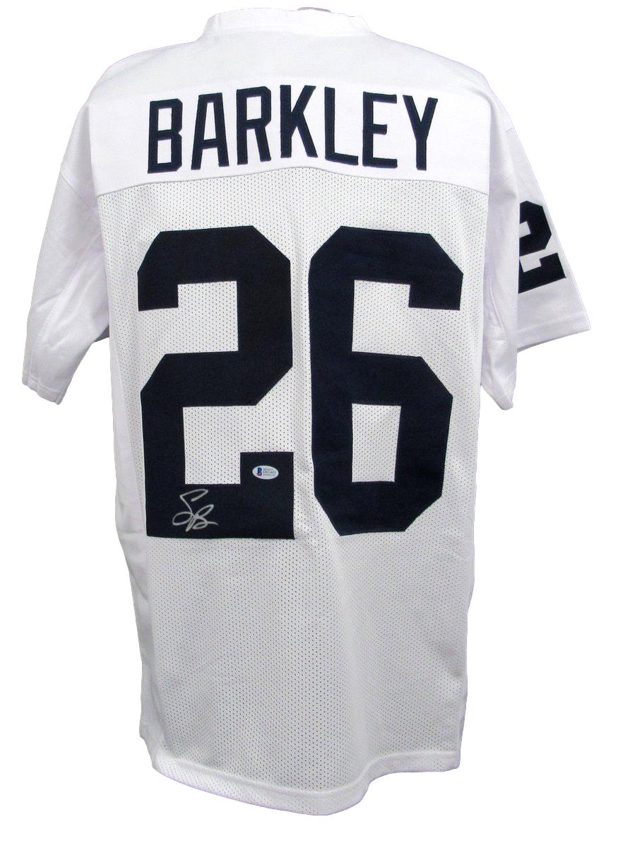 Saquon Barkley Signed/Auto White Custom Football Jersey Penn State Beckett 195628