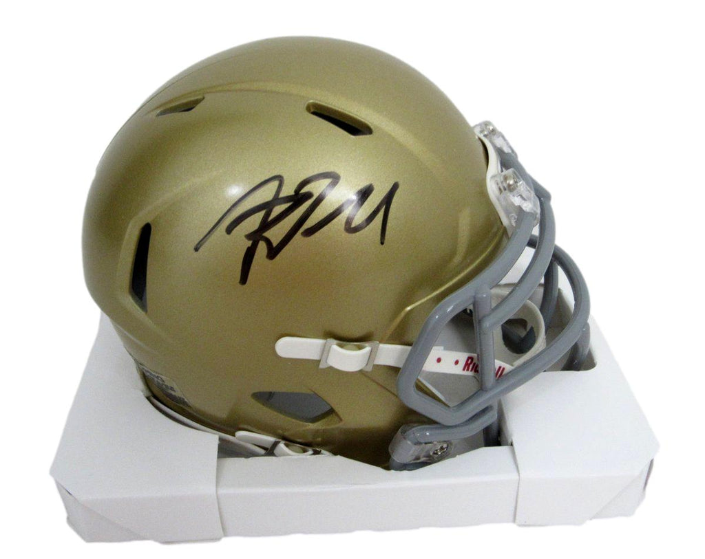 Riley Leonard Signed/Auto Gold Mini Football Helmet Notre Dame PSA/DNA 195621