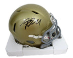 Riley Leonard Signed/Auto Gold Mini Football Helmet Notre Dame PSA/DNA 195621