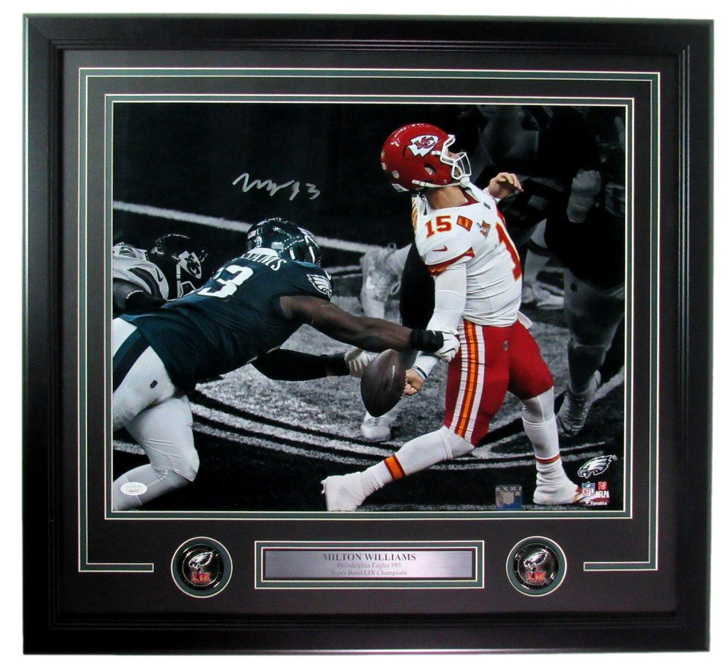 Milton Williams Signed/Autographed 16x20 Photo Eagles SB LIX Framed JSA 195566