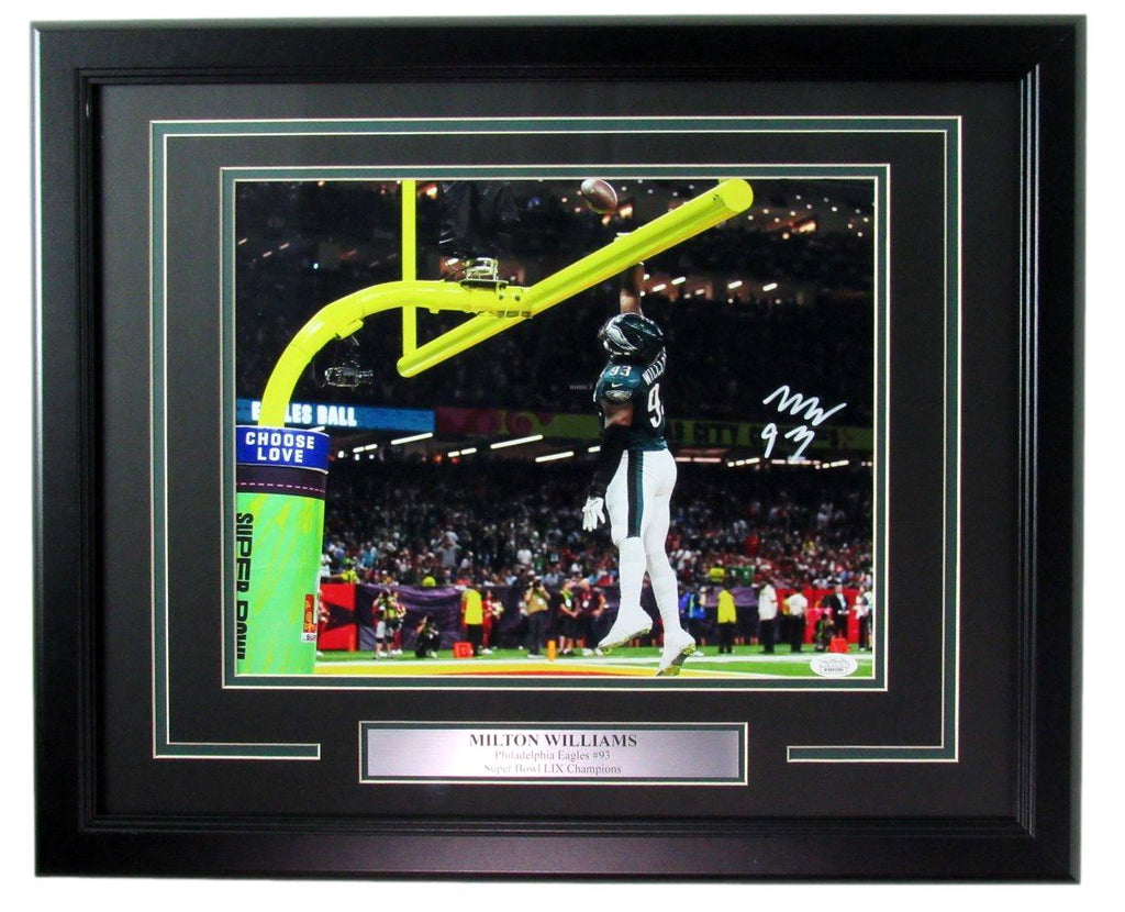 Milton Williams Signed/Autographed 11x14 Photo Eagles SB LIX Framed JSA 195569