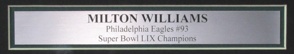 Milton Williams Signed/Autographed 11x14 Photo Eagles SB LIX Framed JSA 195569