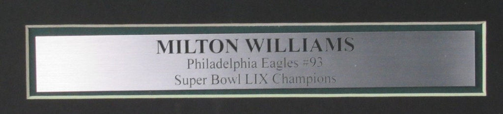 Milton Williams Signed/Autographed 11x14 Photo Eagles SB LIX Framed JSA 195570