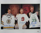 Bobby Orr/Ted Williams/Larry Bird Signed Boys of Boston 16x20 Photo PSA/DNA 5331