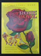 January 1, 1960 Rose Bowl Wisconsin vs. Washington Football Game Program 194106