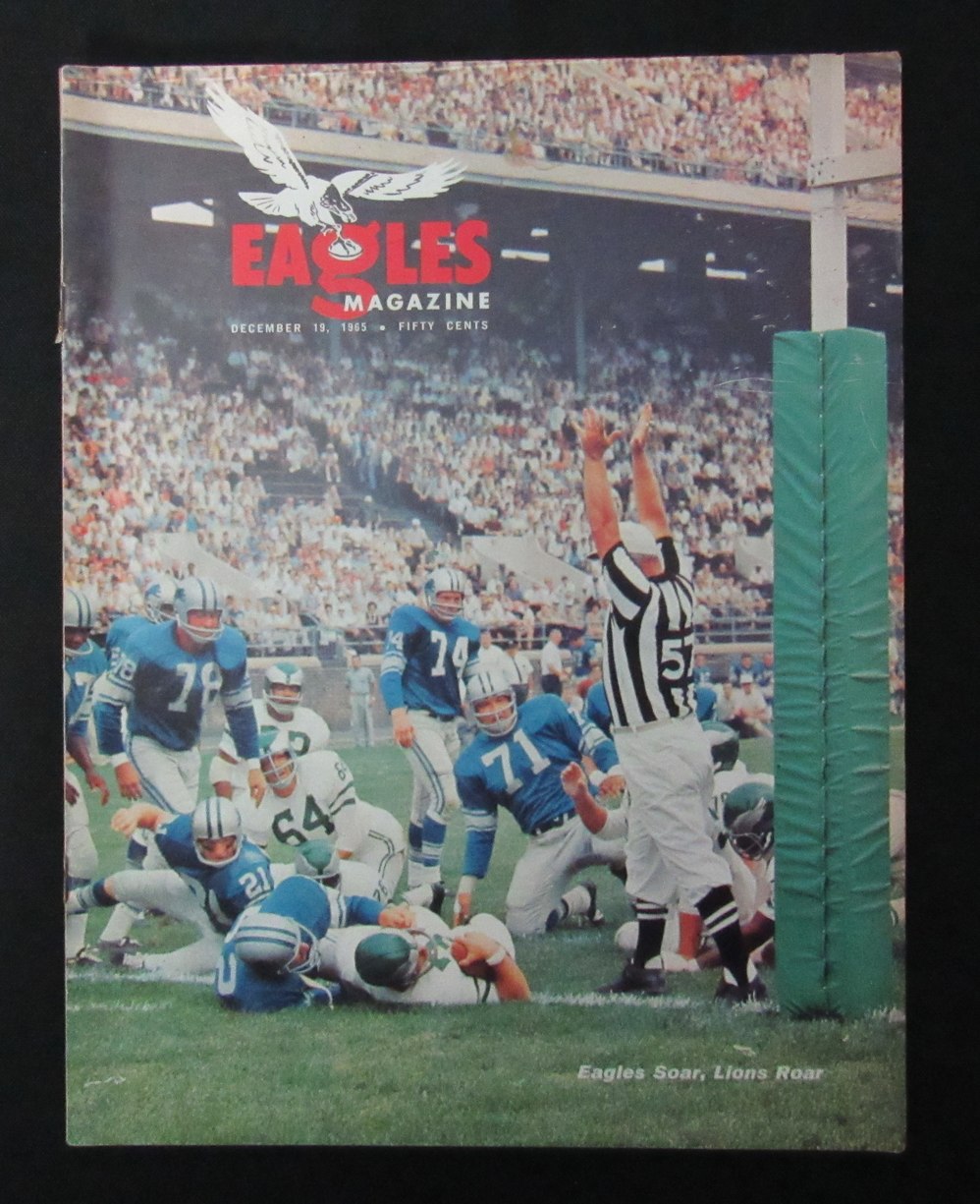 December 19, 1965 Philadelphia Eagles vs. Lions NFL Football Game Program 194112