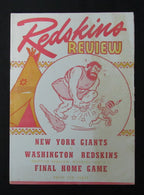 November 9, 1945 New York Giants vs. Redskins NFL Football Game Program 194113