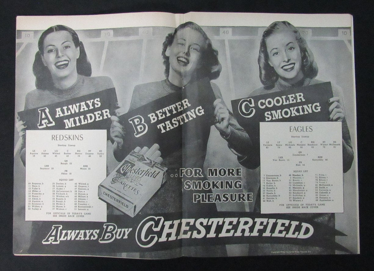 November 4, 1945 Redskins vs. Eagles NFL Football Game Program 194115