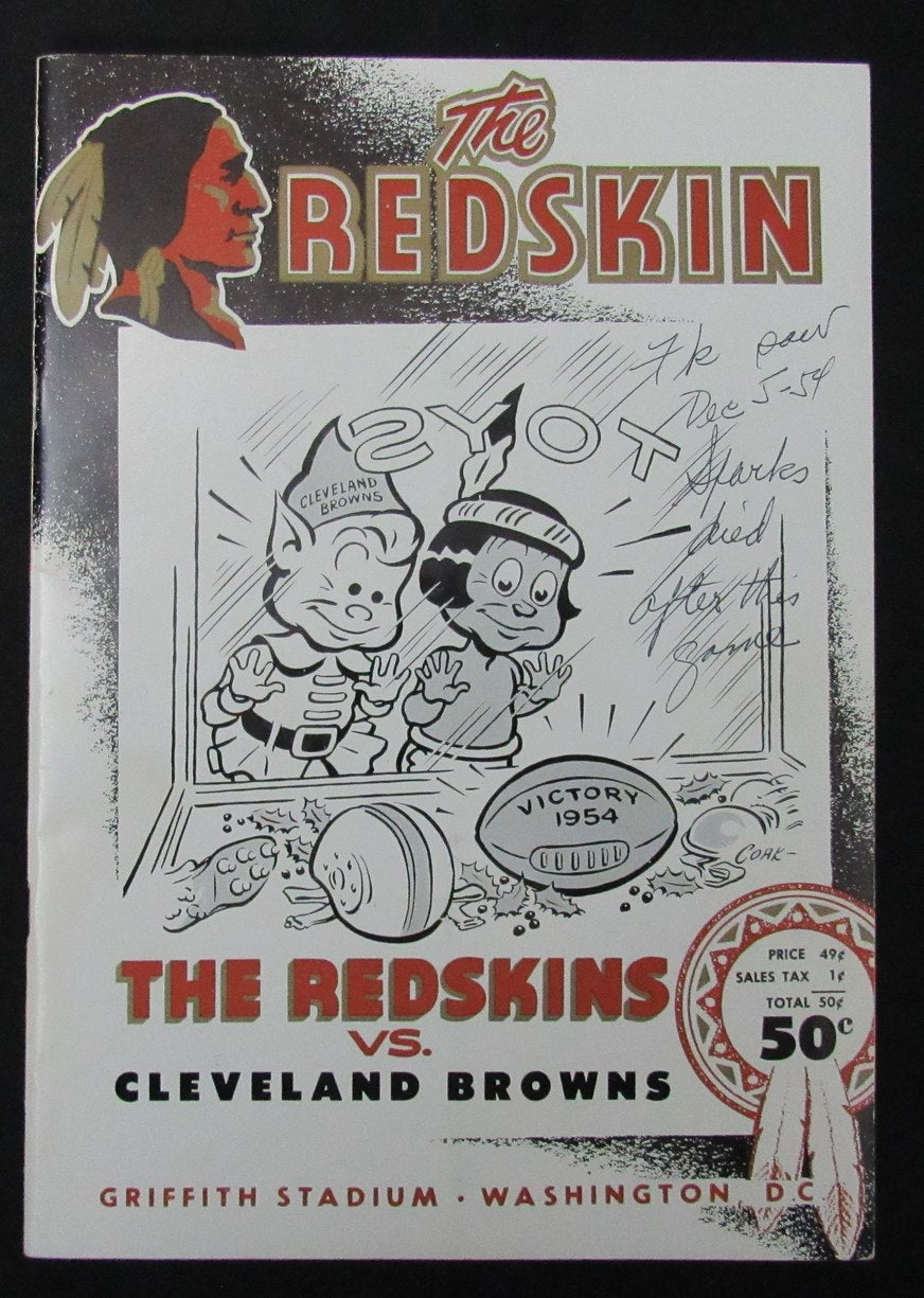 December 5, 1954 Redskins vs. Browns NFL Football Game Program 194123