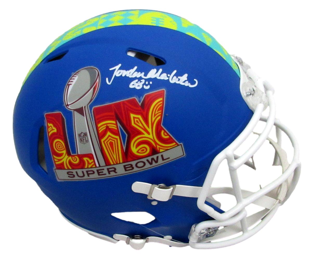 Jordan Mailata Signed Blue SB LIX Full Size Authentic Helmet Eagles BAS 192855