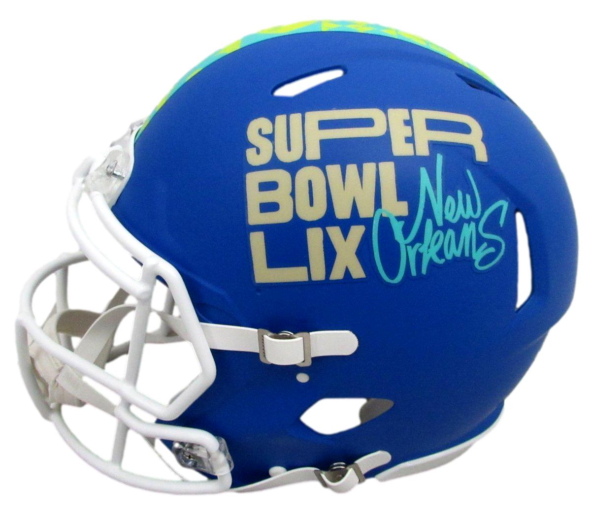Jordan Mailata Signed Blue SB LIX Full Size Authentic Helmet Eagles BAS 192855