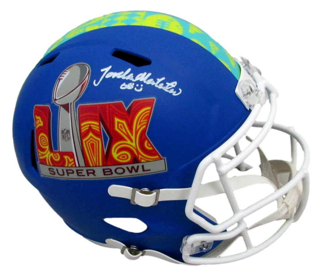 Jordan Mailata Signed Blue SB LIX Full Size Replica Helmet Eagles BAS 192857
