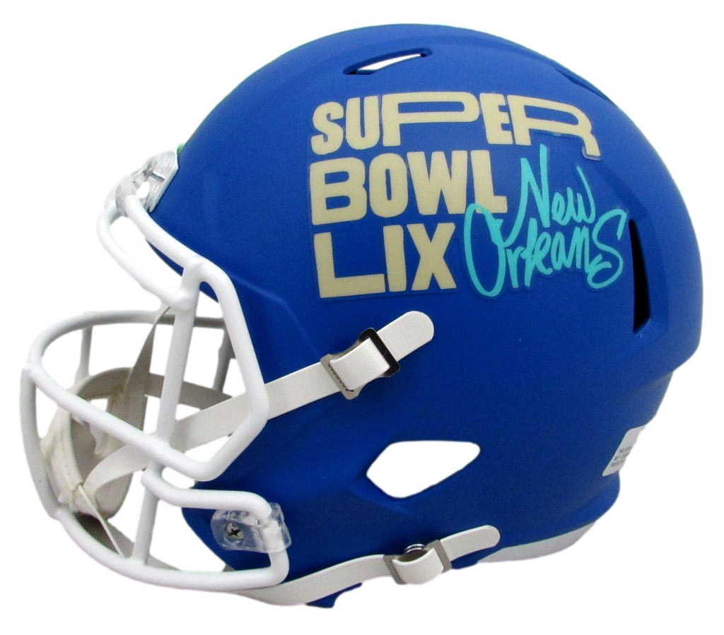 Jordan Mailata Signed Blue SB LIX Full Size Replica Helmet Eagles BAS 192857