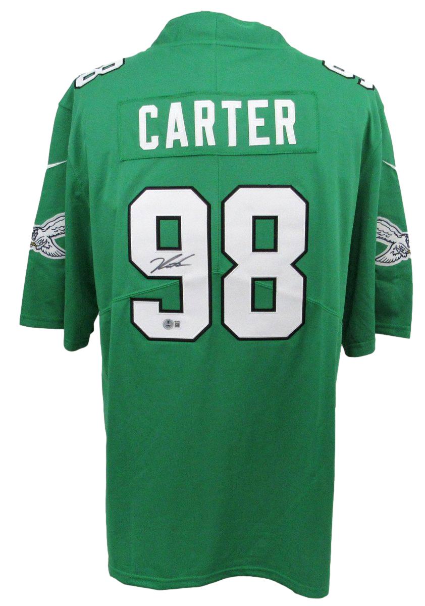 Jalen Carter Signed Kelly Green Nike On Field Football Jersey Eagles BAS 194513
