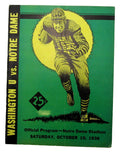 October 10, 1936 Washington U vs. Notre Dame NCAA Football Game Program 195592