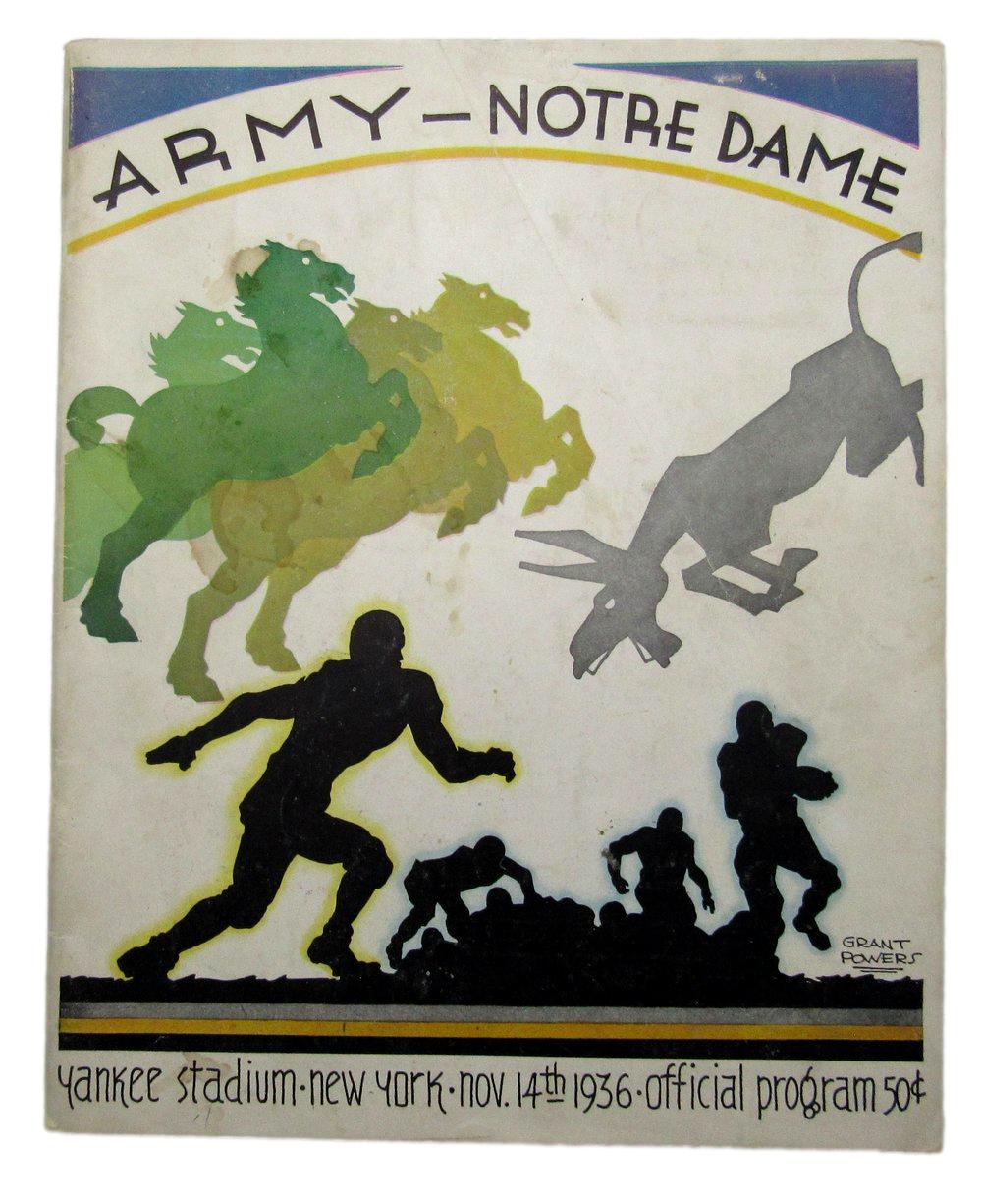 November 14, 1936 Army vs. Notre Dame NCAA Football Game Program 195594