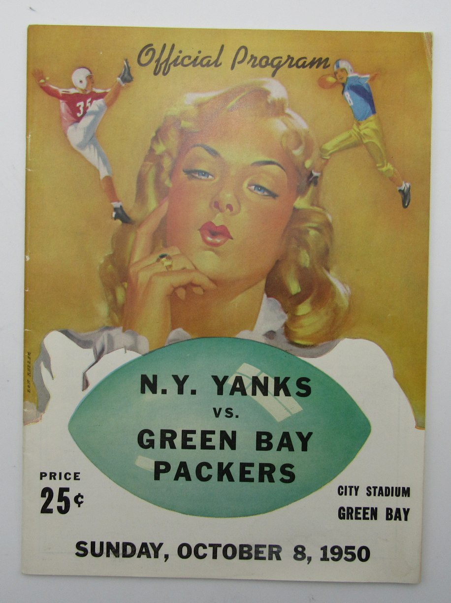 Oct. 8, 1950 New York Yanks vs. Green Bay Packers Football Game Program 195601