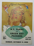 Oct. 8, 1950 New York Yanks vs. Green Bay Packers Football Game Program 195601