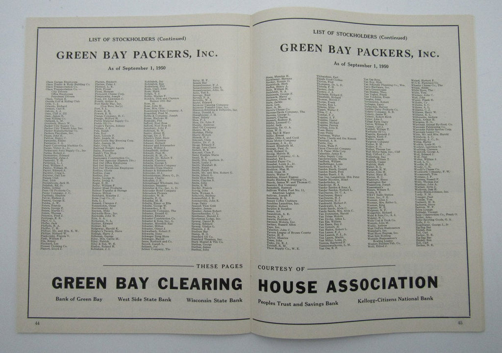 Oct. 8, 1950 New York Yanks vs. Green Bay Packers Football Game Program 195601
