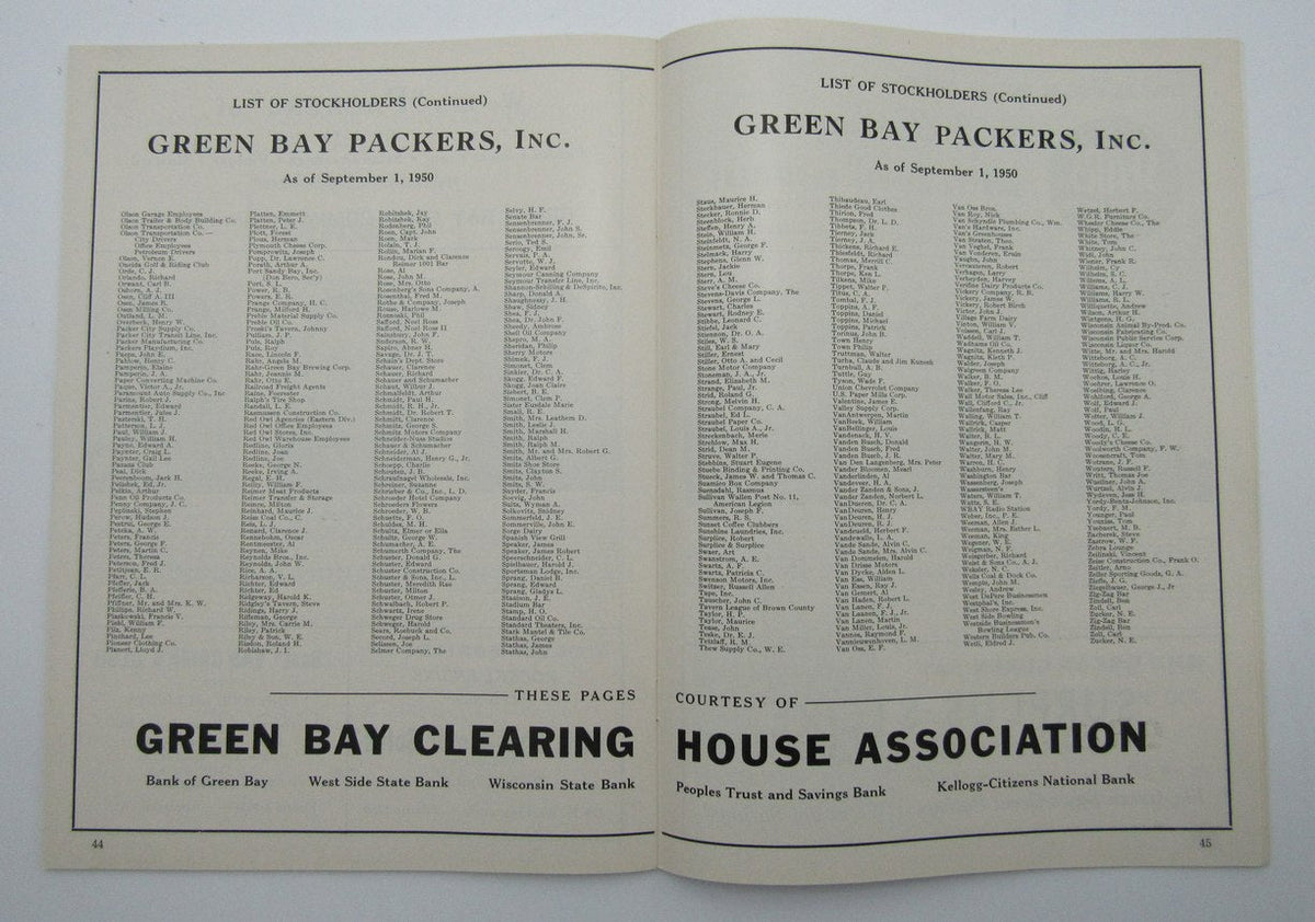 Oct. 8, 1950 New York Yanks vs. Green Bay Packers Football Game Program 195601