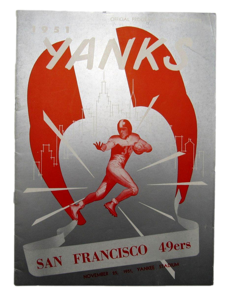 Nov. 3, 1951 New York Yanks vs. San Francisco 49ers Football Game Program 195603