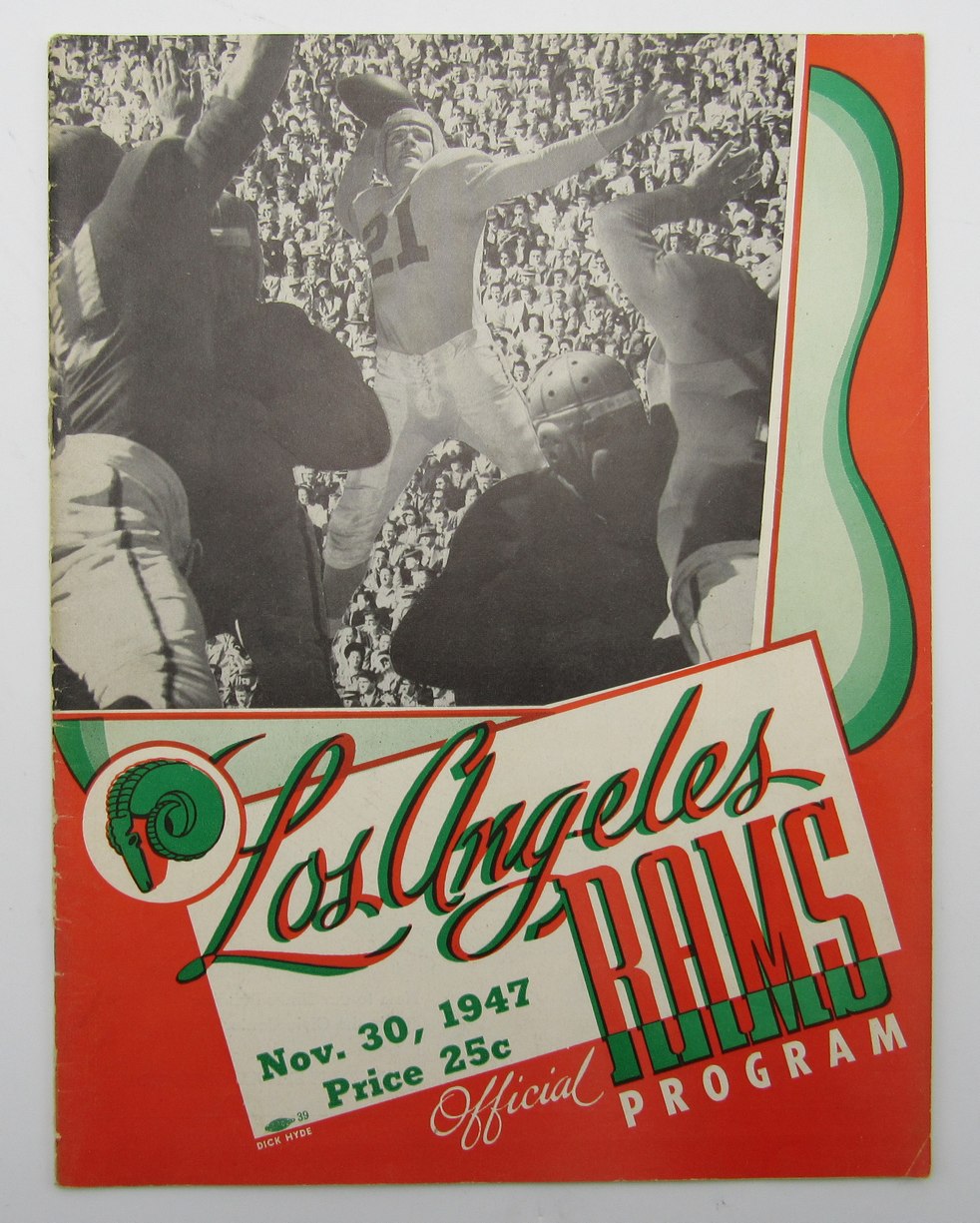November 30, 1947 LA Rams vs. Green Bay Packers Football Game Program 195606