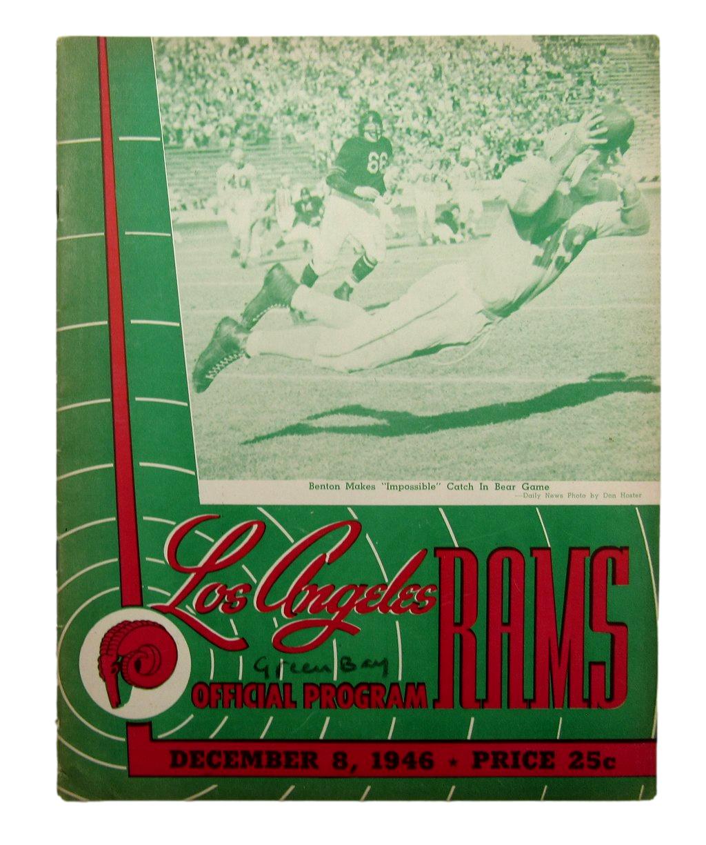 December 8, 1946 LA Rams vs. Green Bay Packers Football Game Program 195608