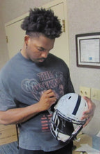 Dani Dennis Sutton Signed/Inscr Full Size Speed Replica Helmet Penn State JSA
