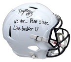 Tony Rojas Signed/Inscr Full Size Speed Replica Helmet Penn State JSA 194519