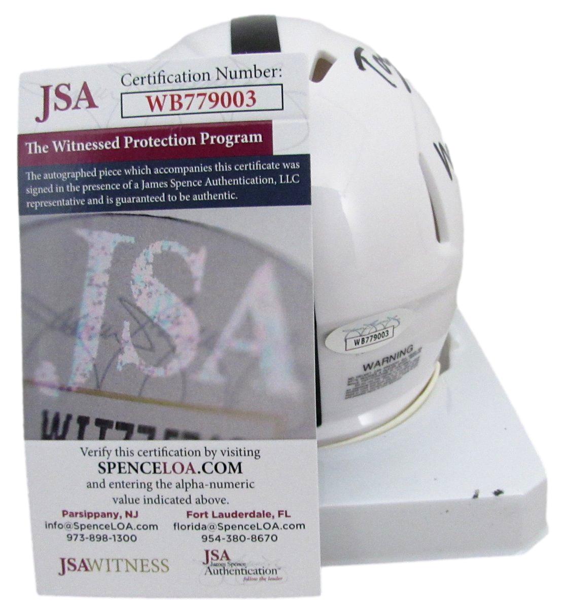 Tony Rojas Signed/Inscribed Penn State Mini Football Helmet JSA 194524