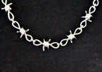 SK2036 Necklace 19" Ladies Stainless Steel Barbed Wire Link Design