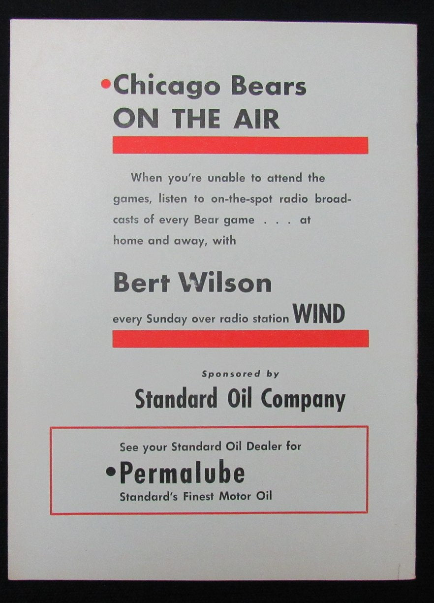 October 12, 1947 Bears vs. Philadelphia Eagles Football Game Program 194038