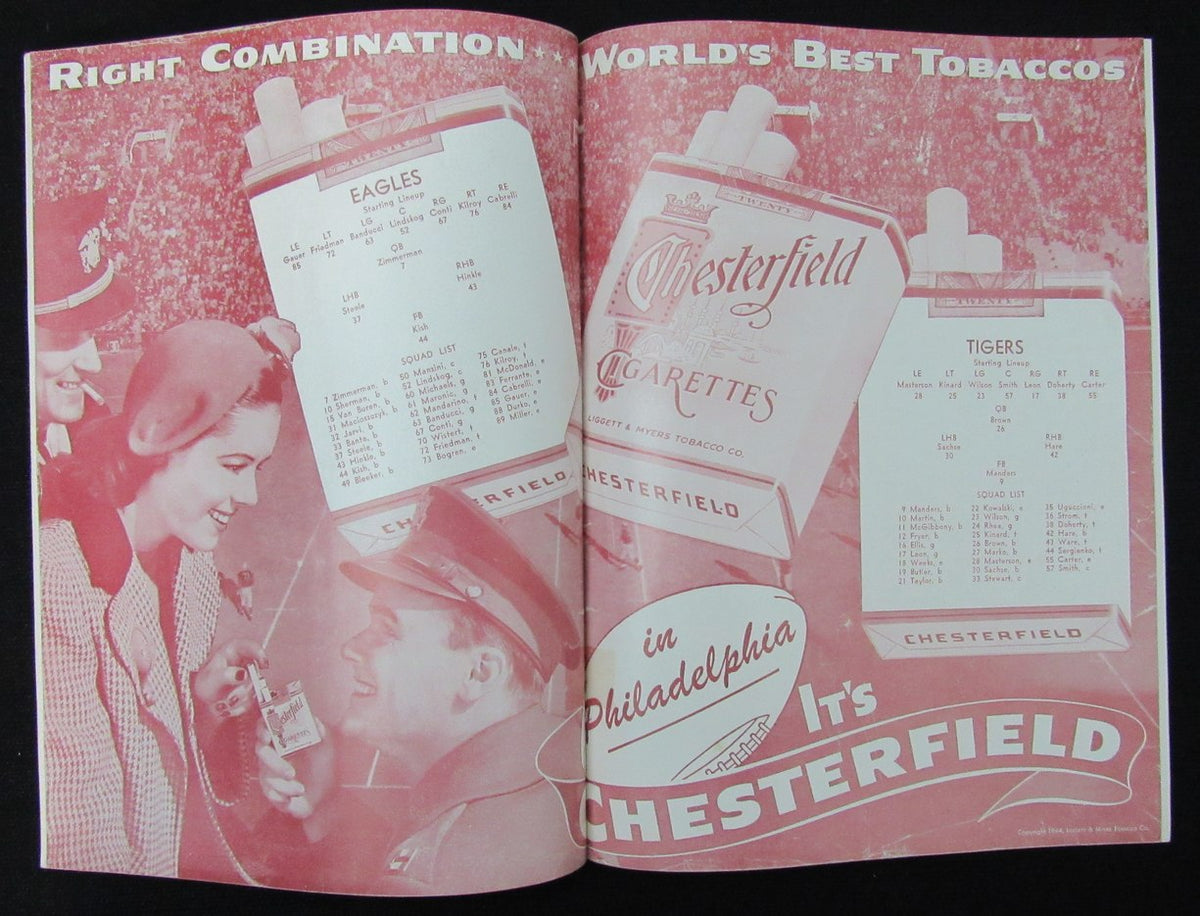 December. 3, 1944 Eagles vs. Brooklyn Tigers Football Game Program 194039