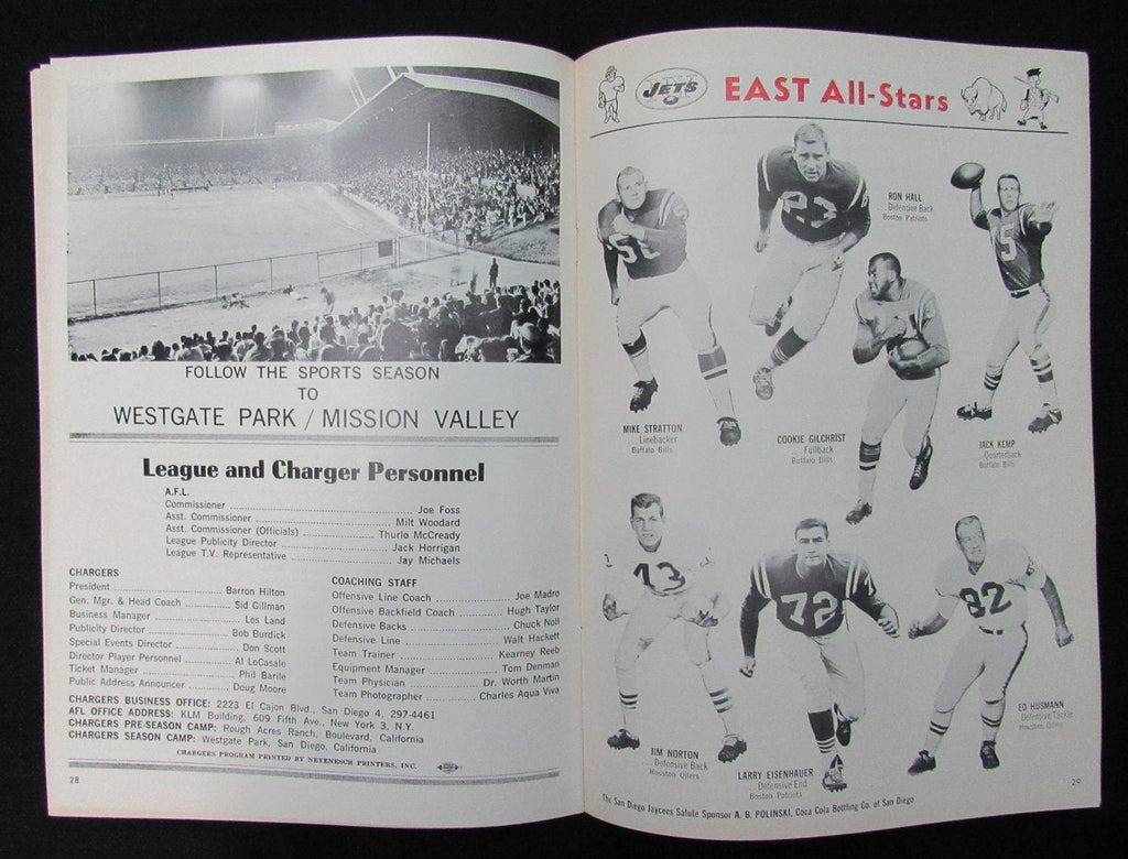January 19, 1964 American Football League 3rd All-Star Game Program 194645