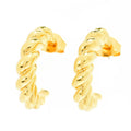 MAYAMAR 24K Gold Plated Polished Crescent Twist 1" Hoop Earrings