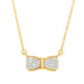 Jewels by Jorge Parez 0.16ctw White Zircon Bow Tie Pendant w/ Chain