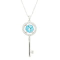 Choice of 10mm Round Gemstone Key Pendant w/ 18" Cable Link Chain