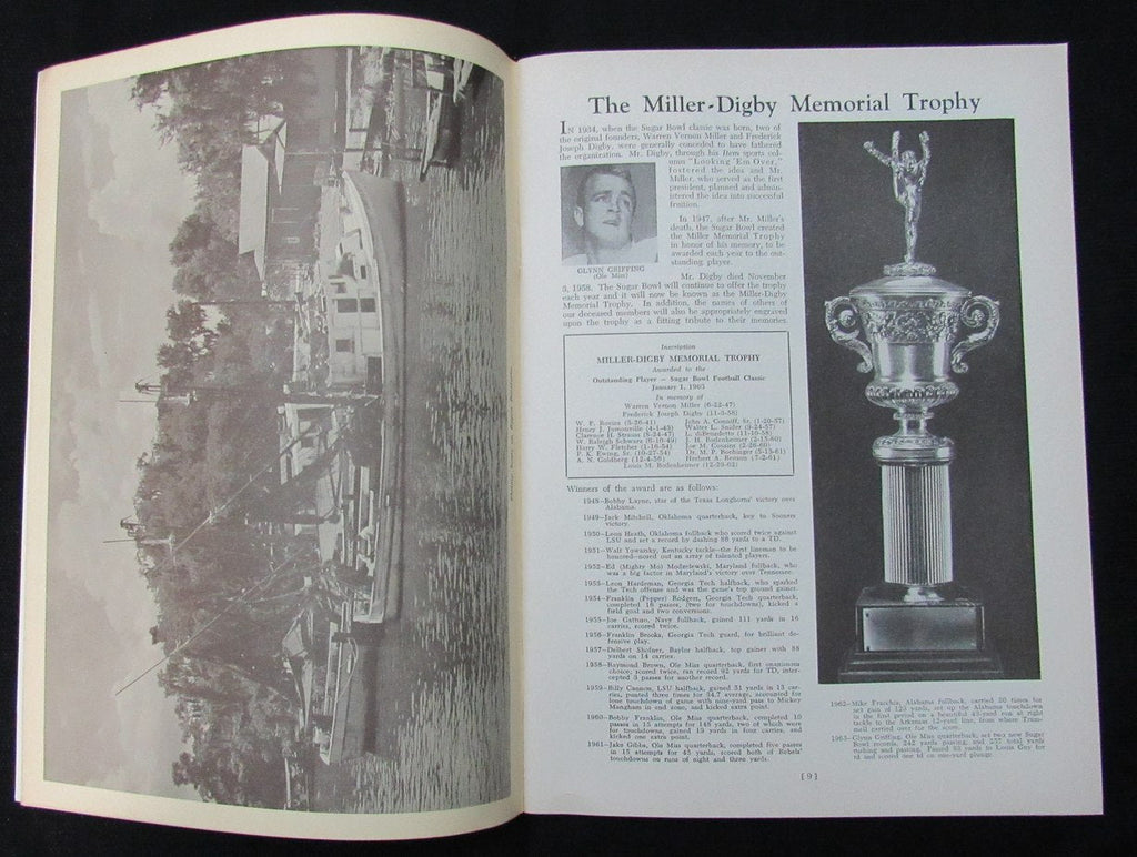 Jan. 1, 1964 Sugar Bowl Ole Miss vs. Alabama NCAA Football Game Program 194653