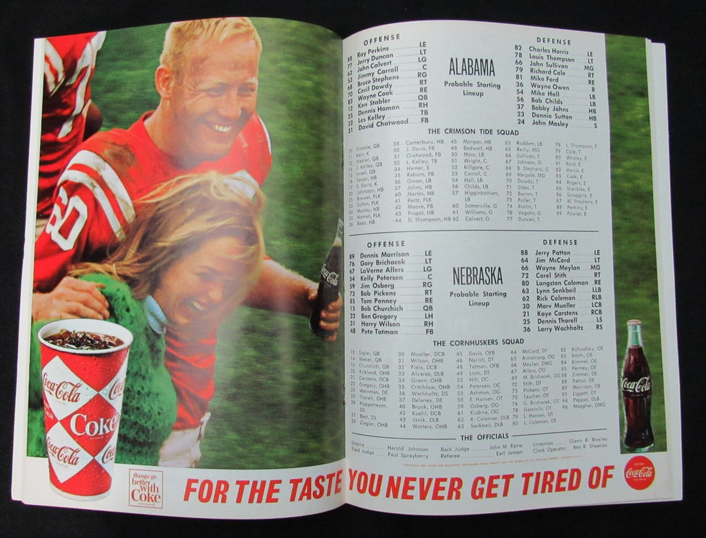 Jan. 2, 1967 Sugar Bowl Alabama vs. Nebraska NCAA Football Game Program 194654