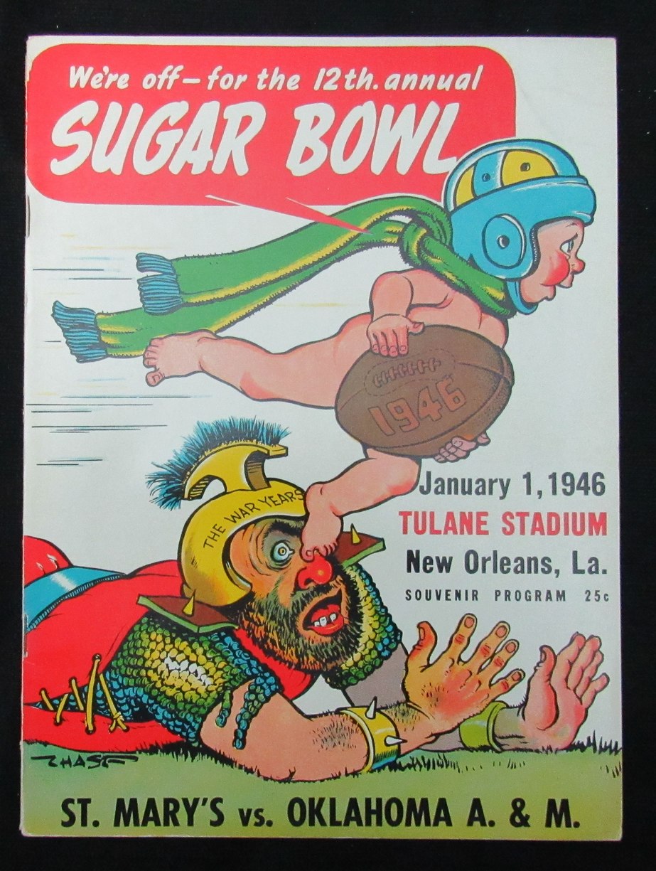 Jan. 1, 1946 Sugar Bowl St. Mary's vs. Oklahoma A&M Football Game Program 194656